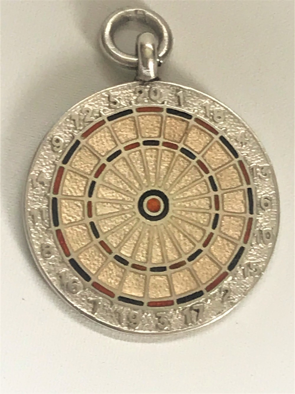 A Rare Silver & Enamel Novelty 'darts Board' Watch Fob View III