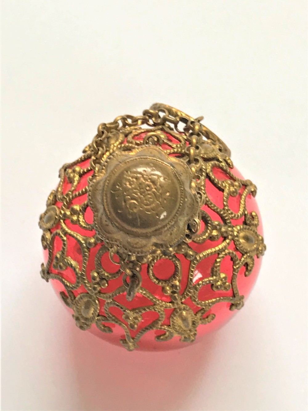 A Gorgeous French Cranberry And Ormolu Scent Bottle View III