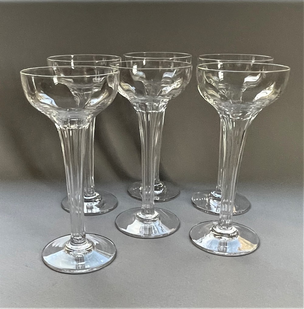  A gorgeous set of 6 French hollow stem champagne glasses
