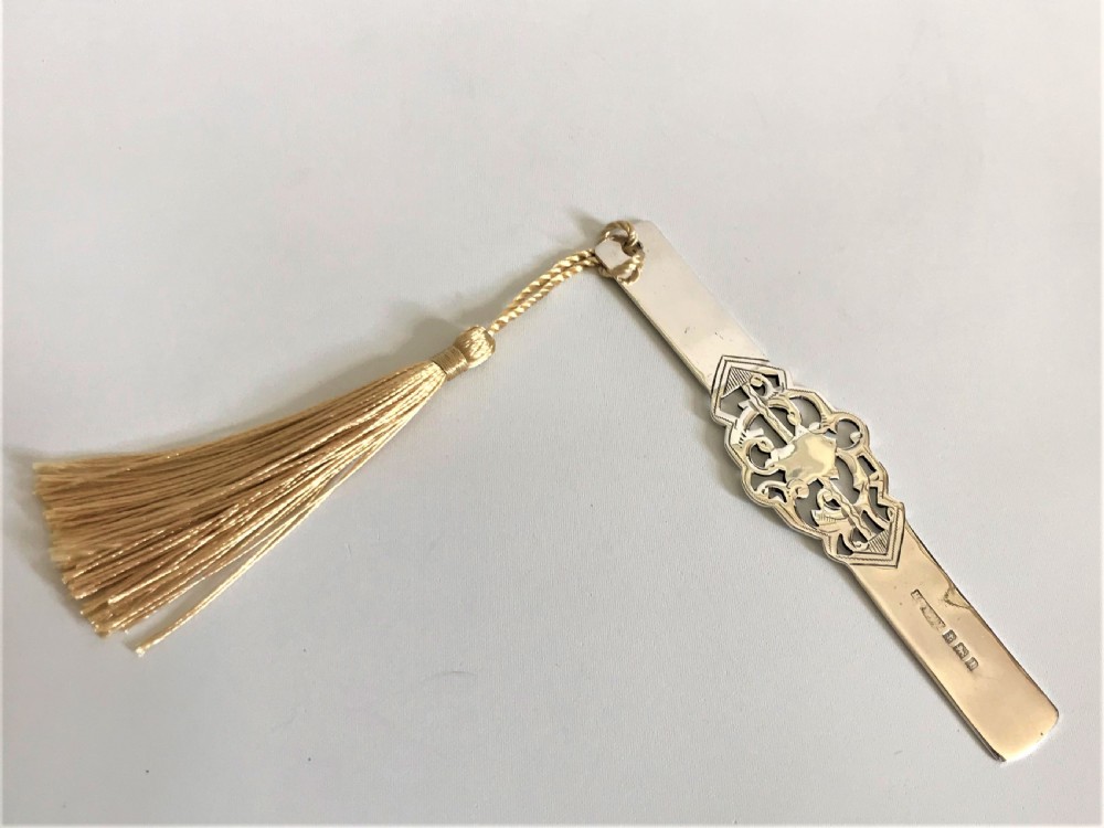 A Superior Edwardian Pierced Silver Bookmark