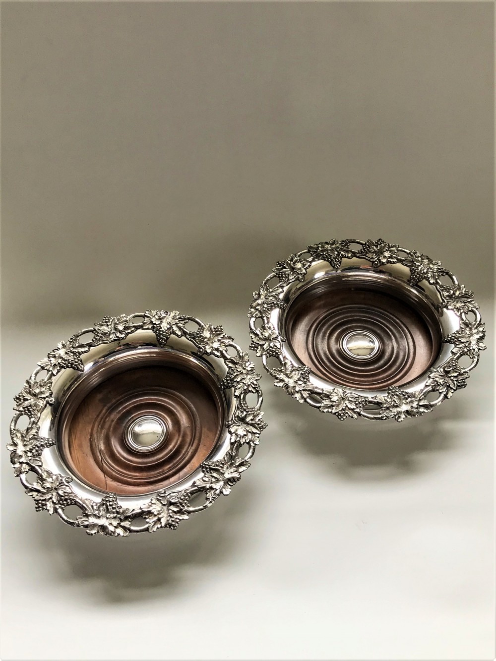 A Gorgeous Pair Of William IV Silver Plated Coasters