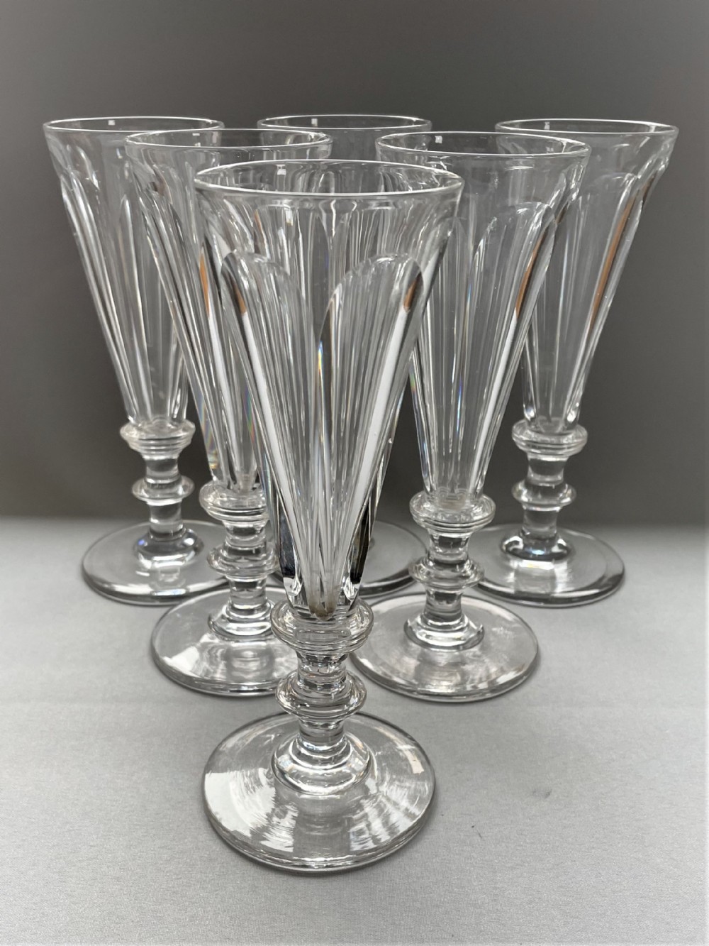 A superb set of 6 Victorian champagne flutes