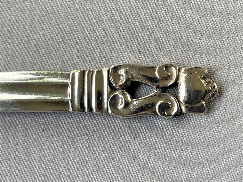 A sought after Georg Jensen silver preserve spoon View V