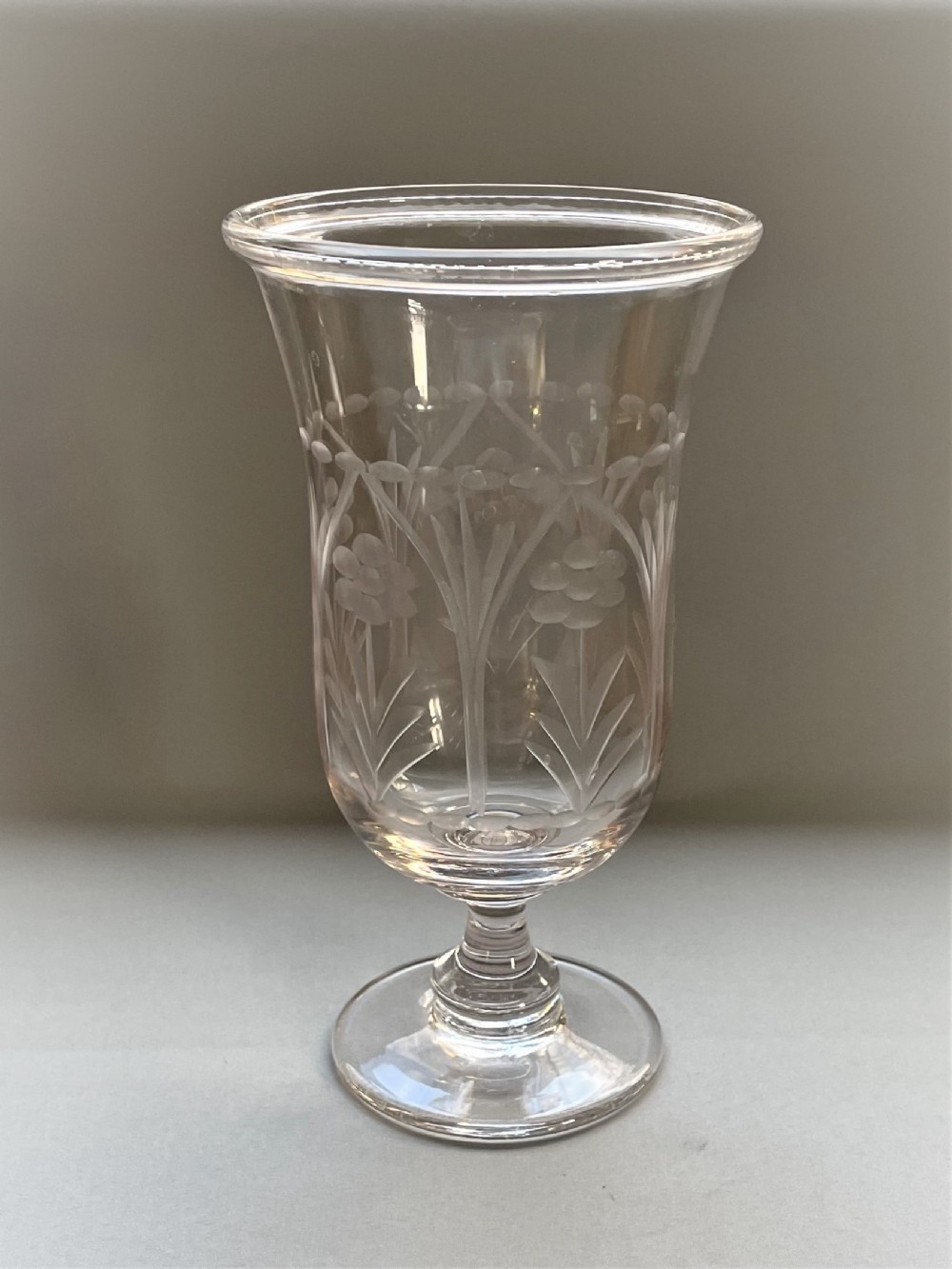 A charming small Edwardian cut celery vase