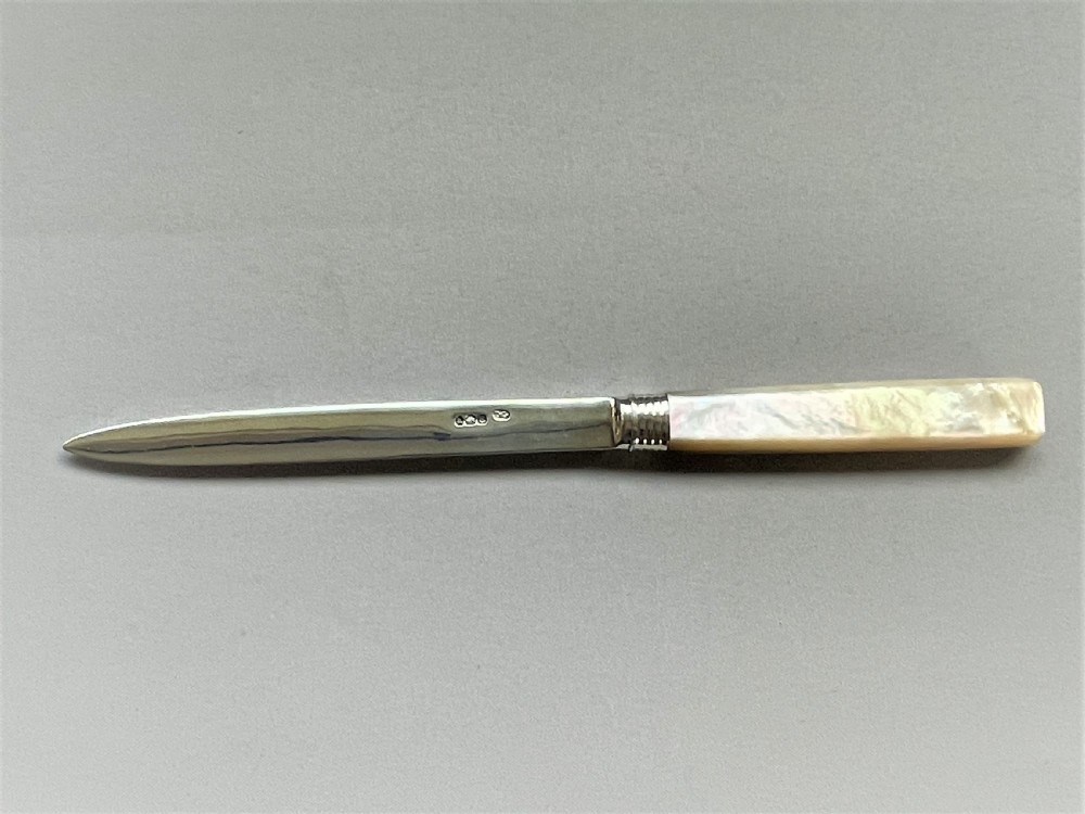 A handsome Georgian silver bladed letter opener