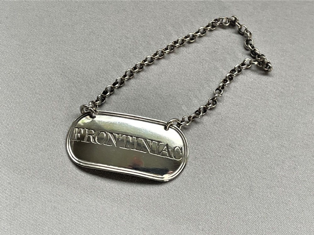 An extremely rare Georgian silver 'Frontiniac' label