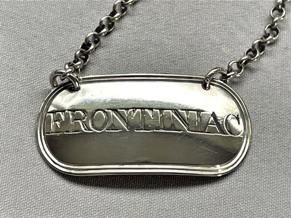 An extremely rare Georgian silver 'Frontiniac' label View II