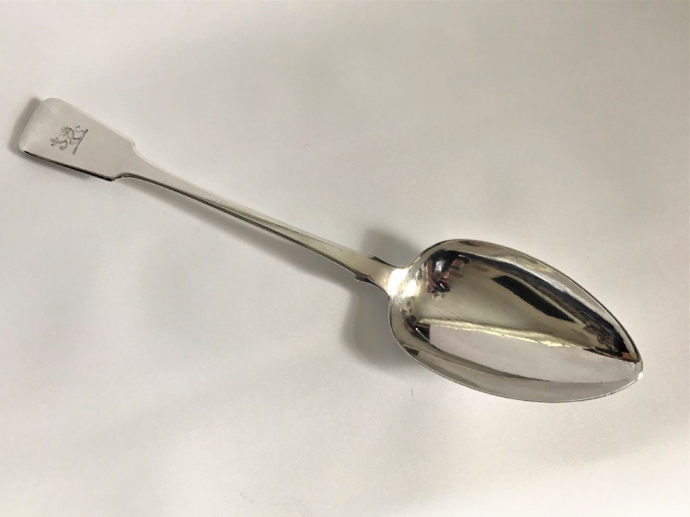 A Large Irish Silver Rat-tail Basting/stuffing Spoon
