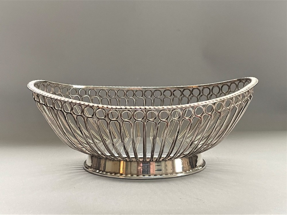 A lovely Old Sheffield Plate wire-work bread basket View IV