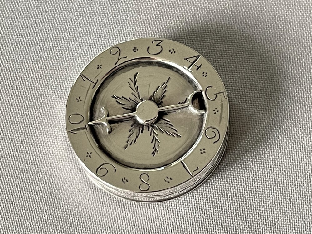An extremely rare Georgian silver counter/patch box