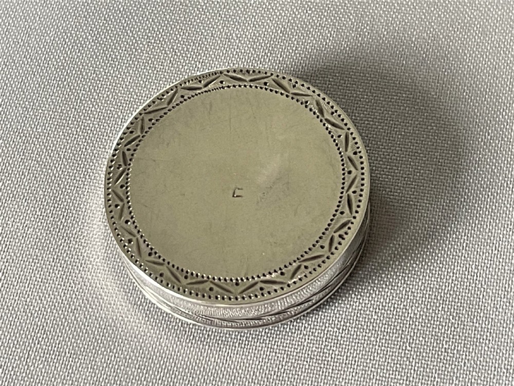 An extremely rare Georgian silver counter/patch box View IV