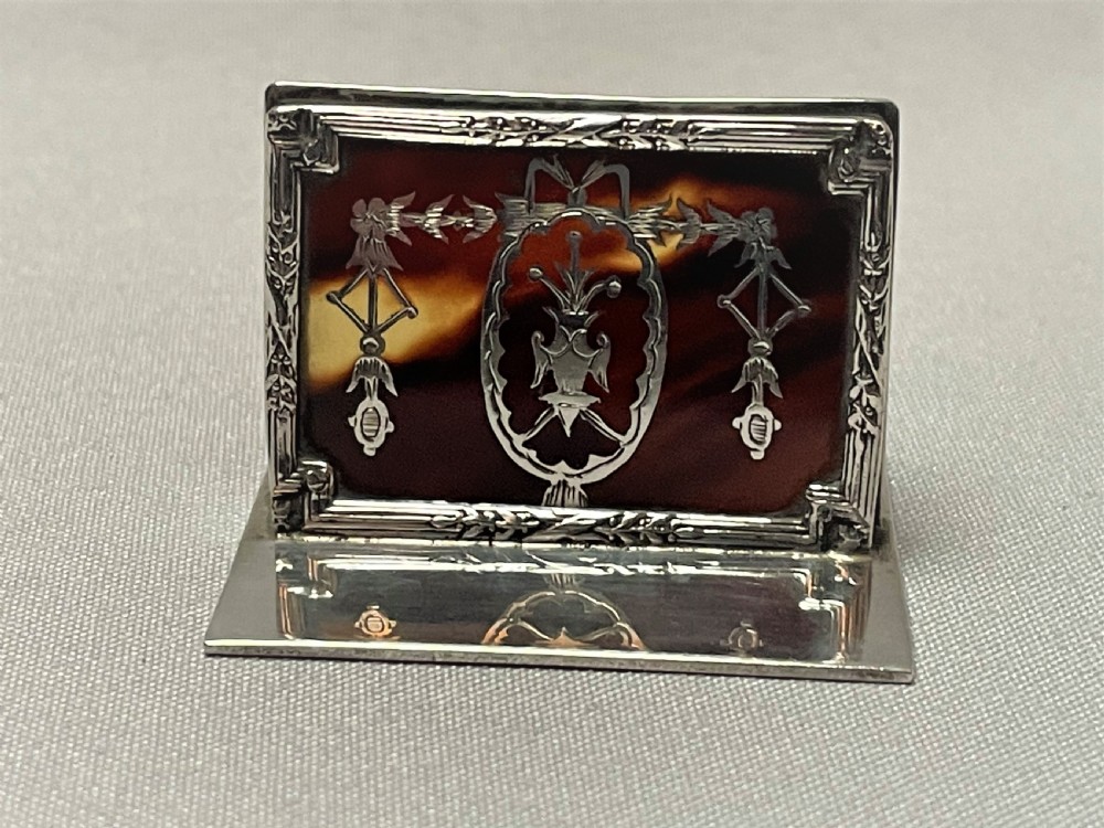 A gorgeous William Comyns silver & tortoiseshell card holder View II