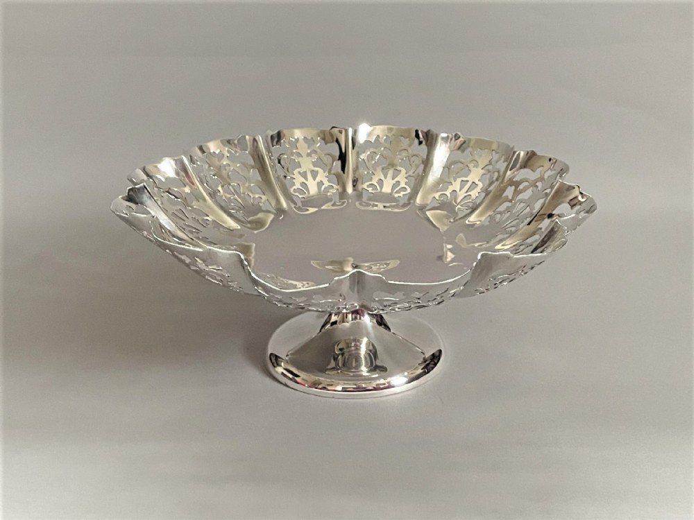 An impressive pierced Edward Viner silver fruit bowl