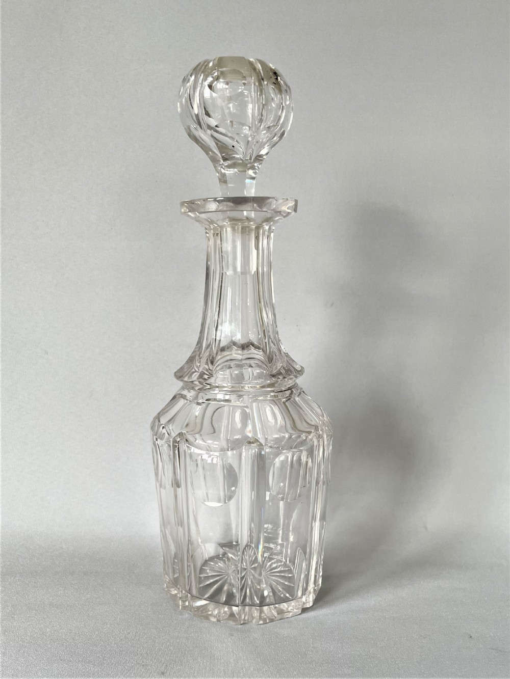 A handsome Victorian cut glass decanter