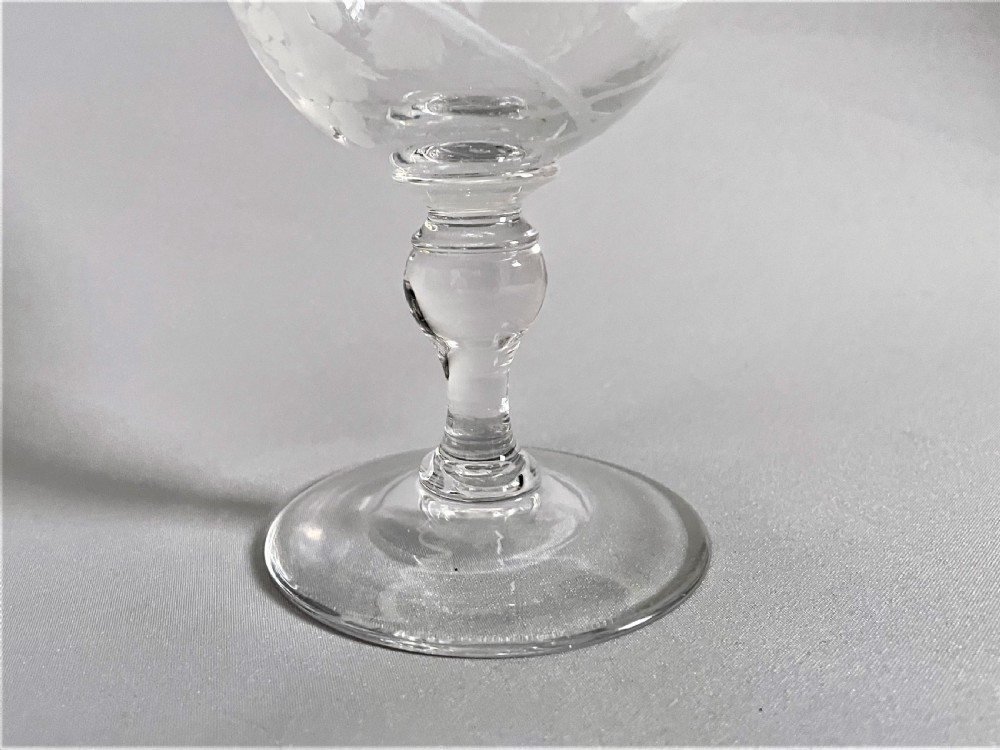 A superb Victorian fruiting vine etched wine goblet View III