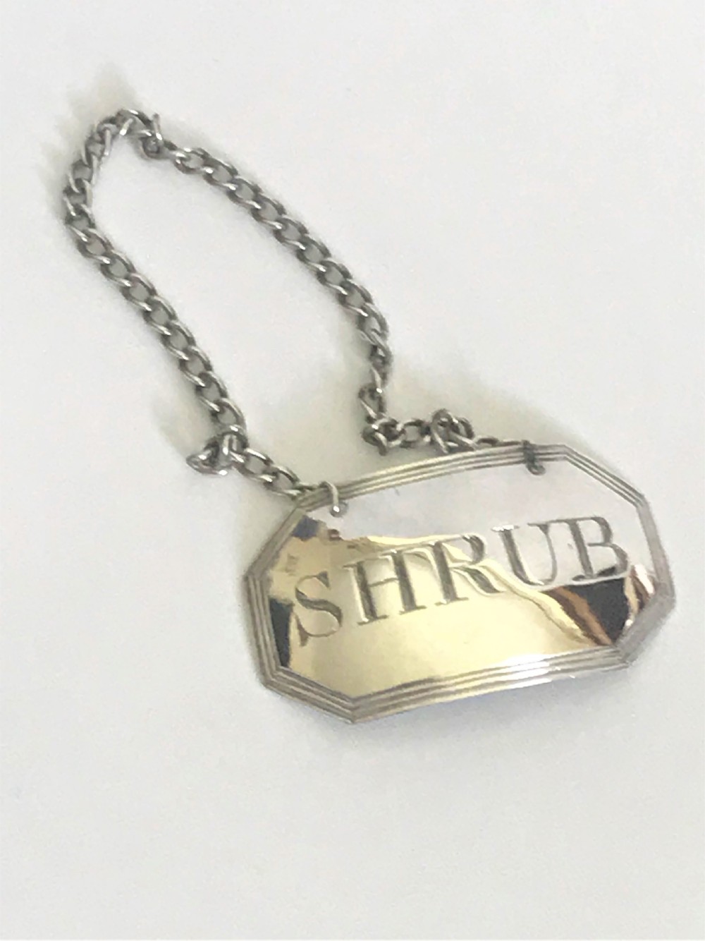 A Rare 18th Century Silver 'shrub' Decanter Label.