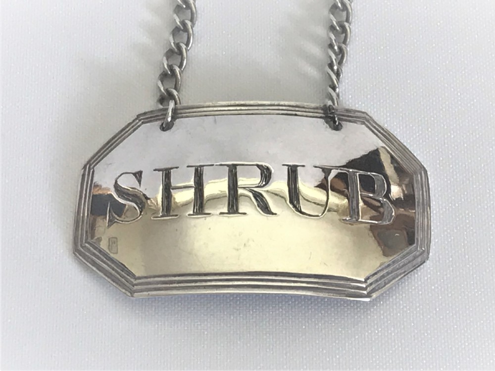 A Rare 18th Century Silver 'shrub' Decanter Label. View II