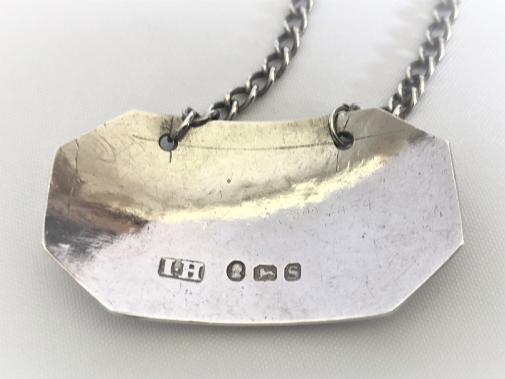 A Rare 18th Century Silver 'shrub' Decanter Label. View IV