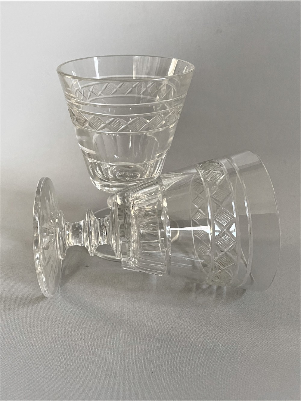 A pair of Georgian revival cut glass wine rummers View VI