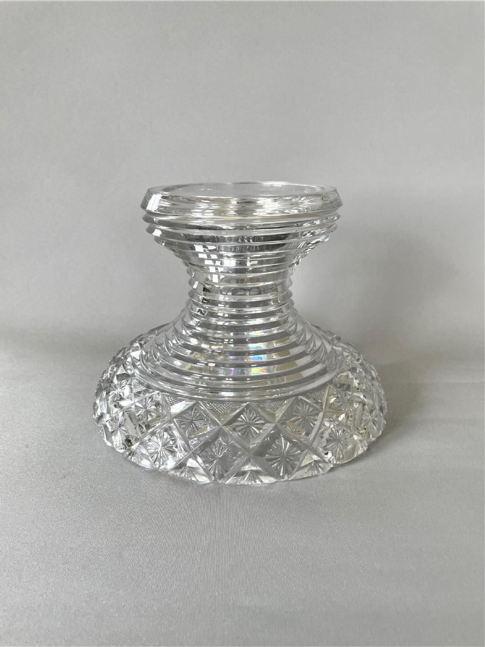 A gorgeous Georgian cut glass pineapple stand