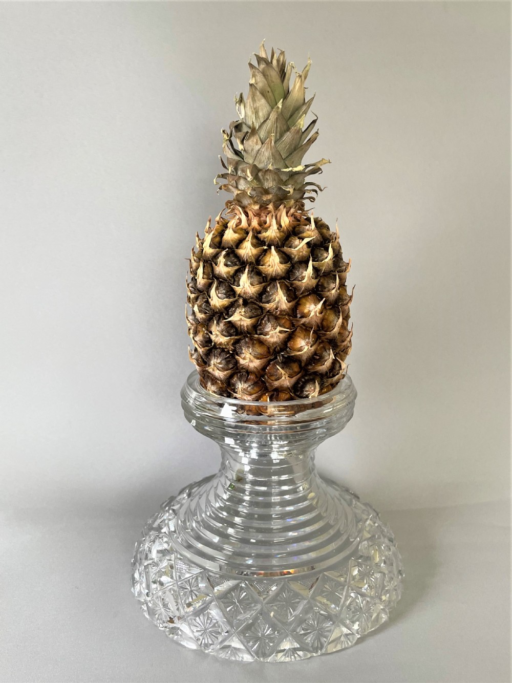 A gorgeous Georgian cut glass pineapple stand View V
