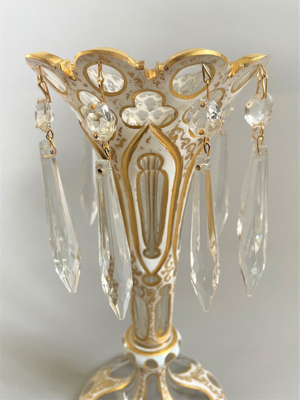 A superb Bohemian cut & gilded lustre vase View IV