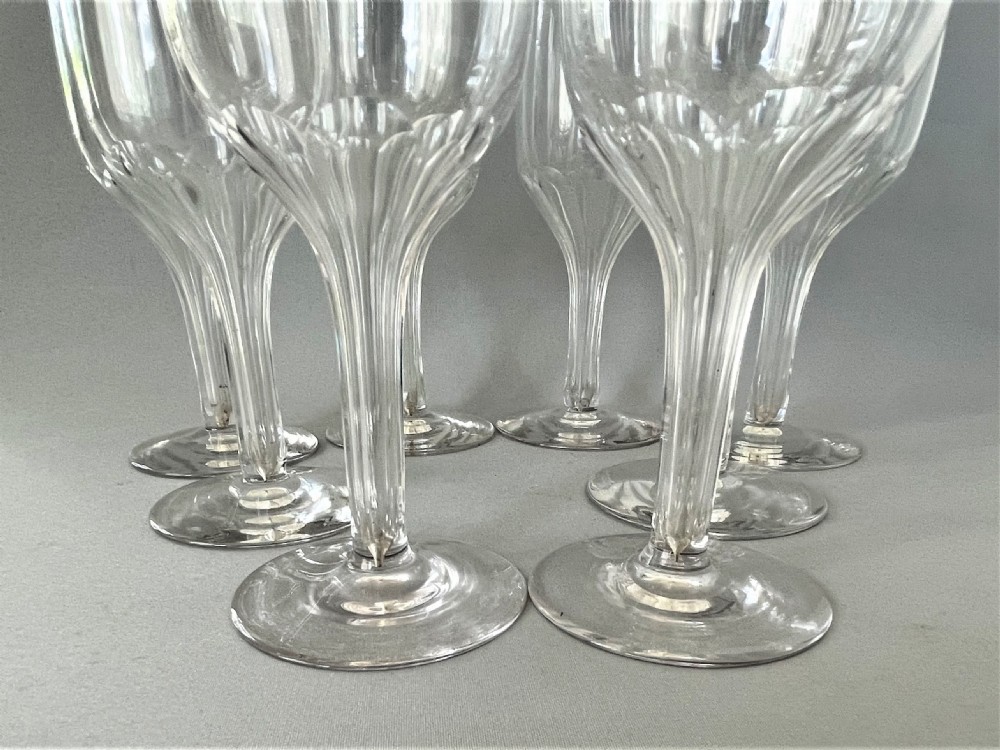 A fine set of 8 hollow stem wine glasses View IV