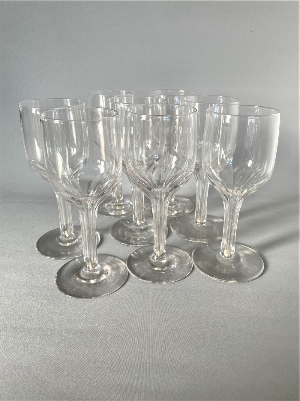 A fine set of 8 hollow stem wine glasses View VII