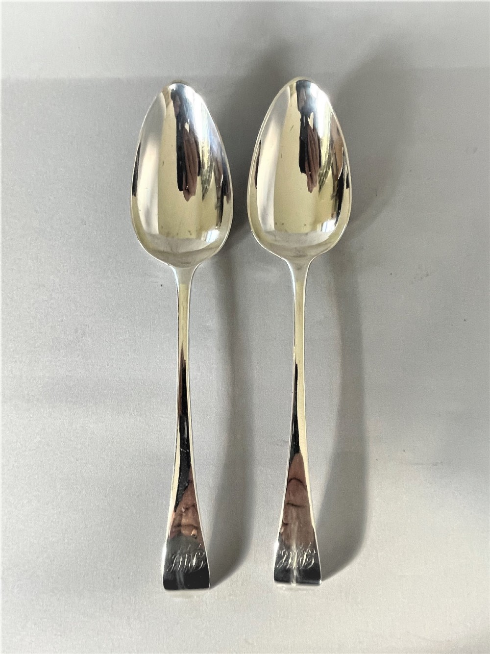 A good pair of Georgian silver serving/table spoons View III