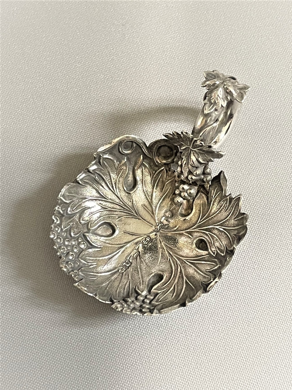 An outstanding Victorian silver caddy spoon
