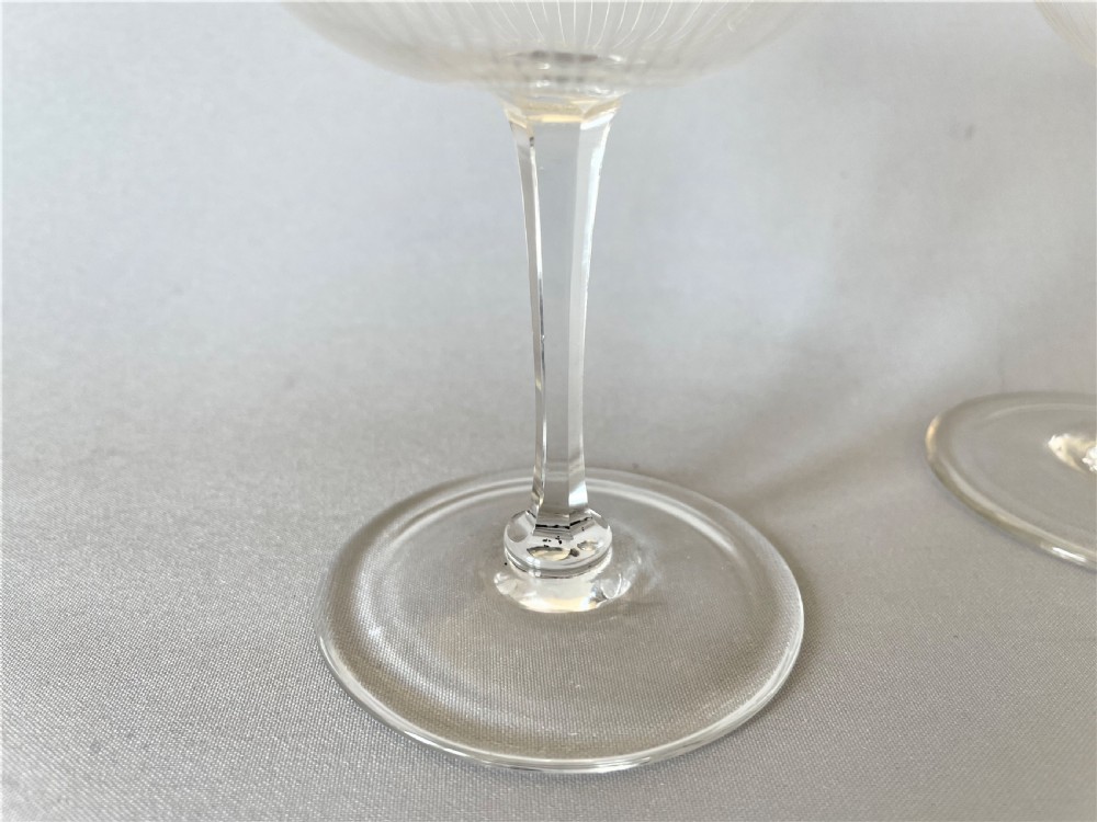 A gorgeous pair of Victorian etched champagne coupes  View V
