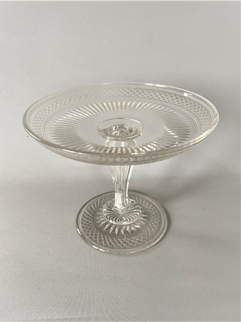 A delightful Victorian cut & etched tazza