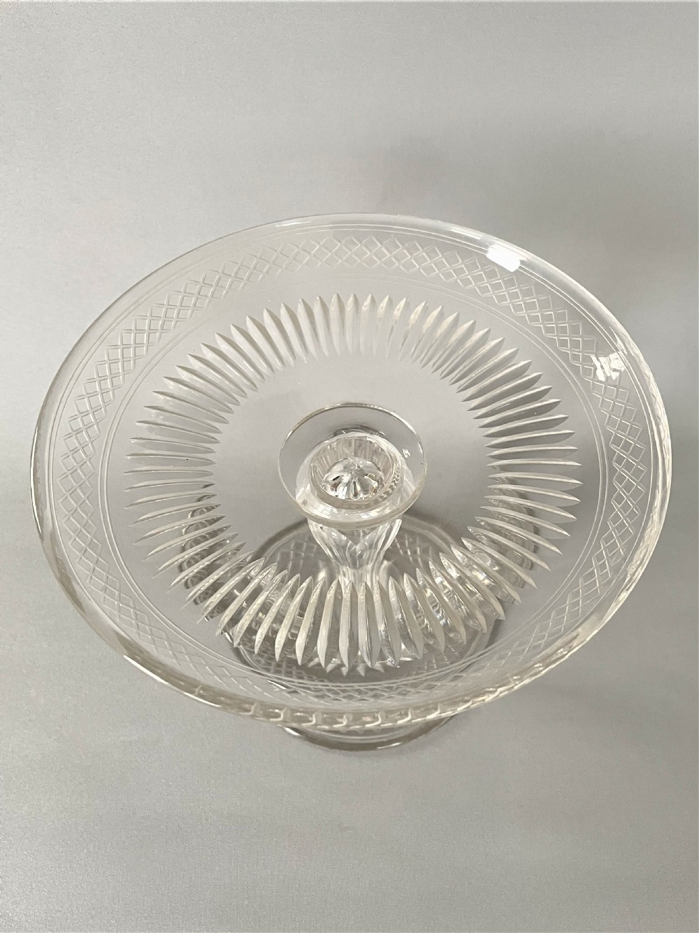 A delightful Victorian cut & etched tazza View III