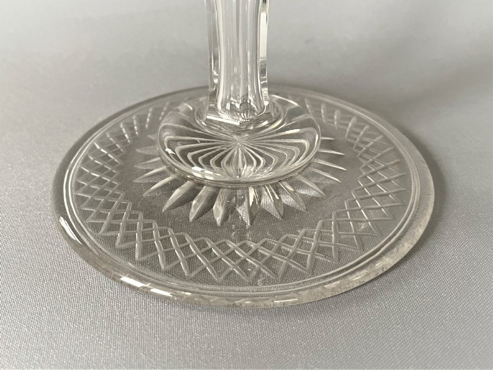 A delightful Victorian cut & etched tazza View V
