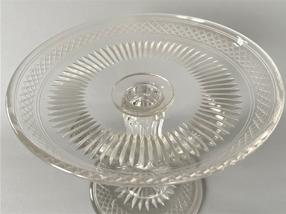 A delightful Victorian cut & etched tazza View VI