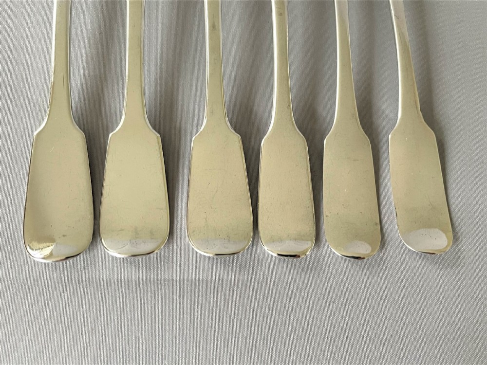 A harlequin set of 6 Irish silver dessert forks View III