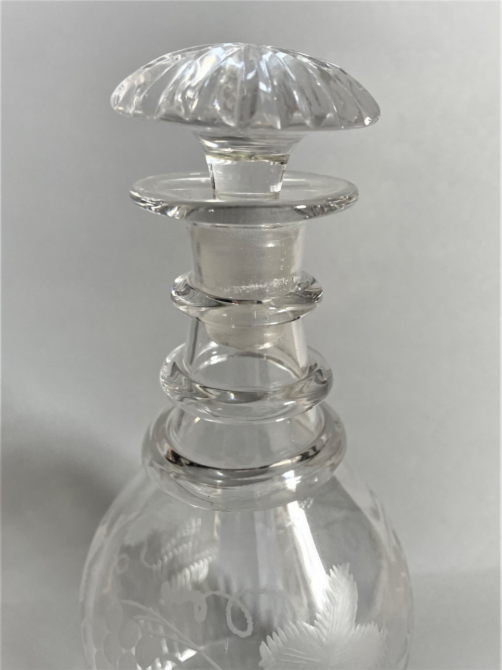 A delightful Georgian etched spirit decanter View V