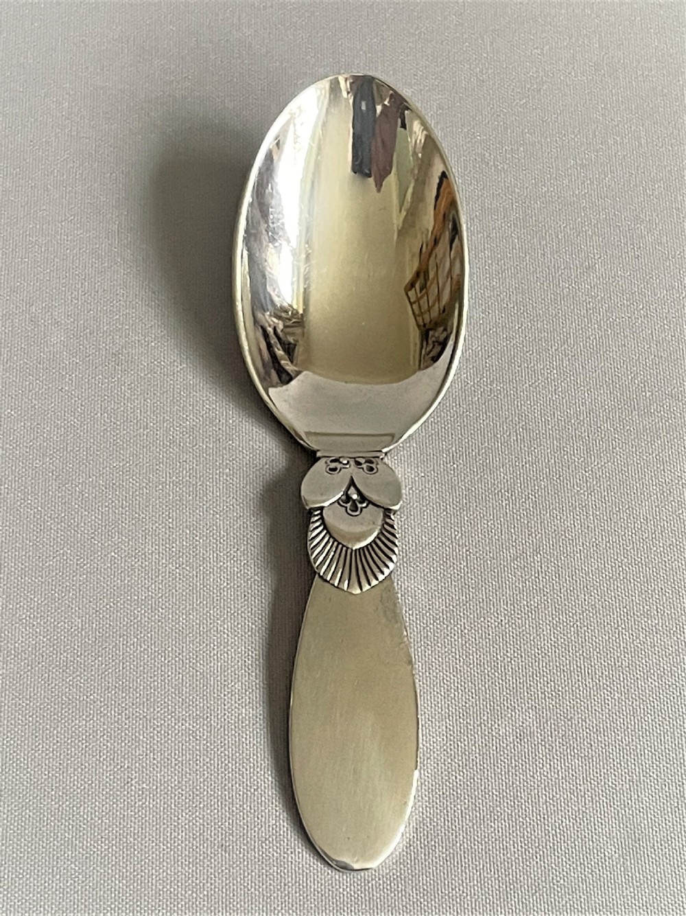 A vintage Georg Jensen silver caddy spoon View II