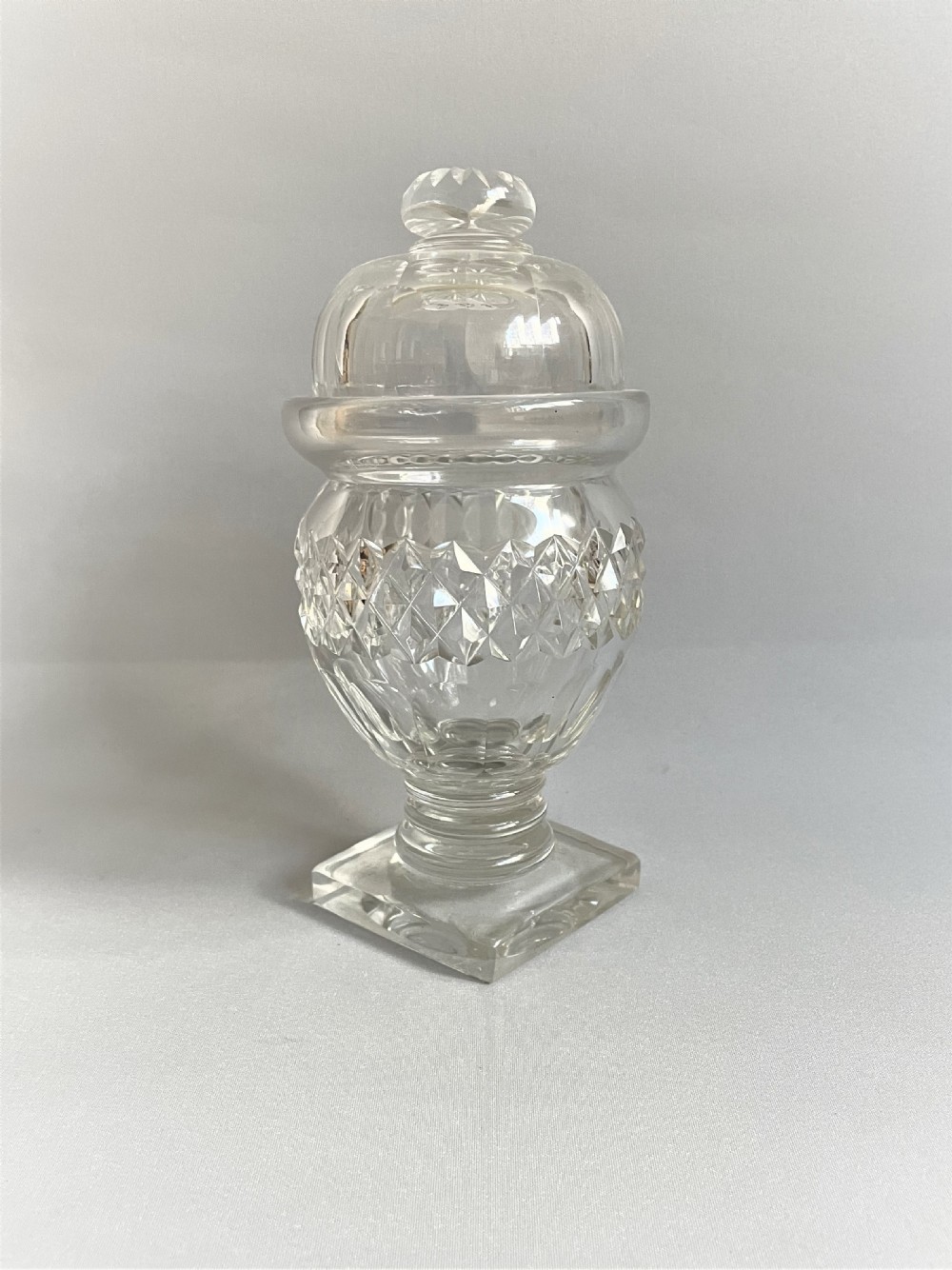 An early Victorian cut glass bonboniere