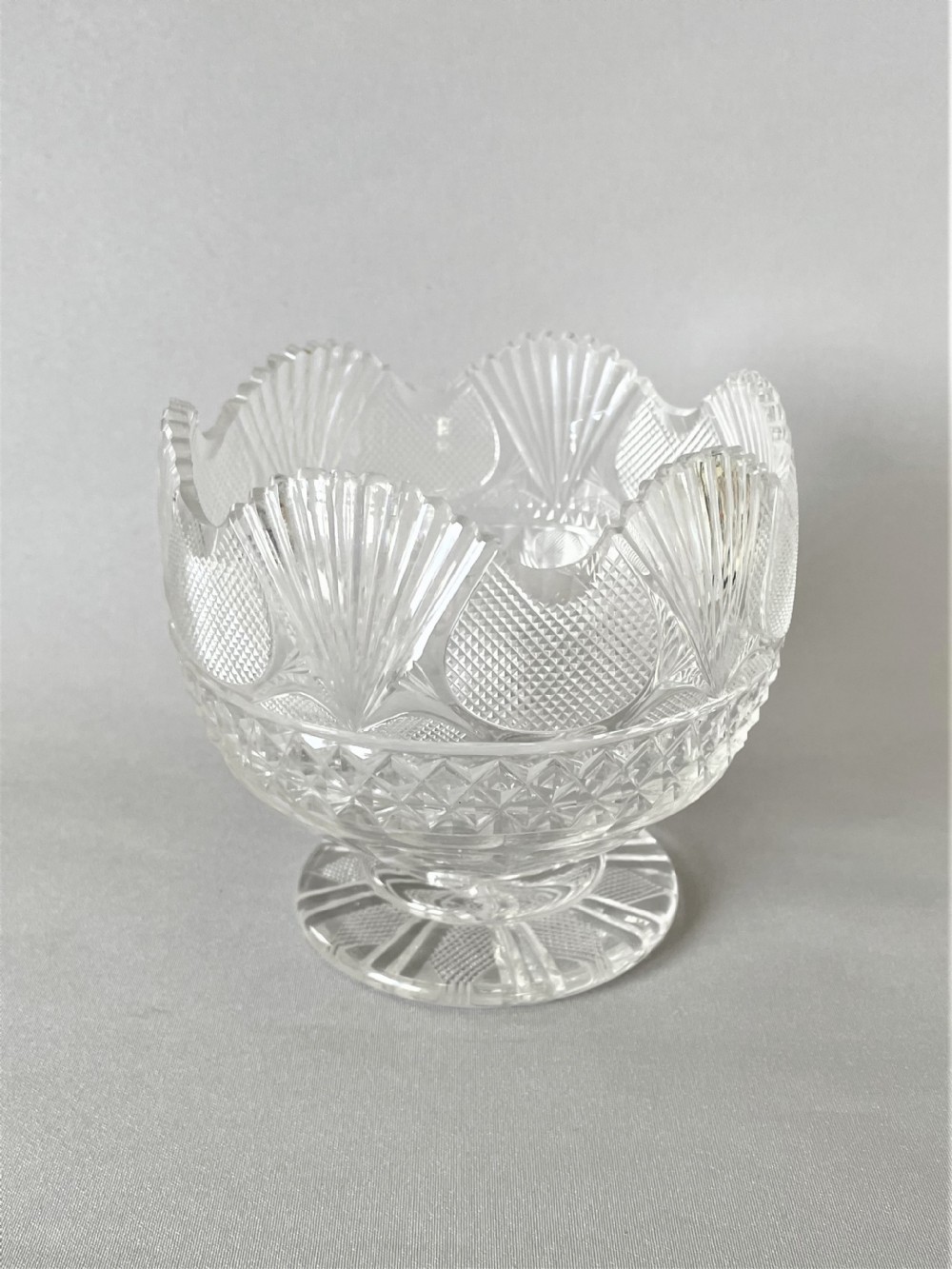 A gorgeous Regency Revival cut glass pedestal bowl
