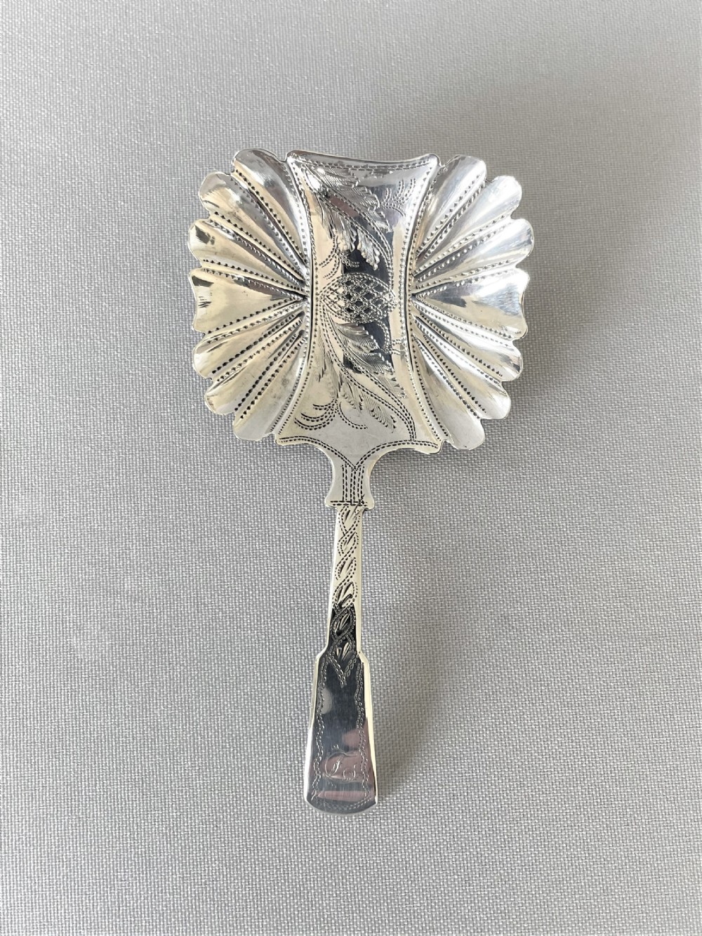 A superb and unusual Georgian silver caddy spoon
