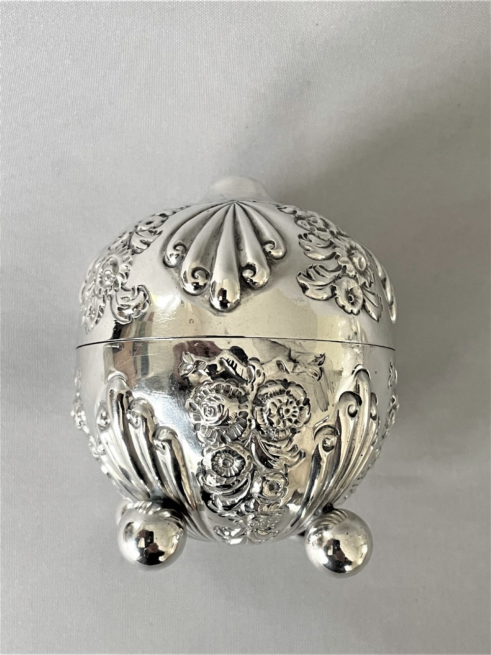 A superb & rare Victorian silver string box View III