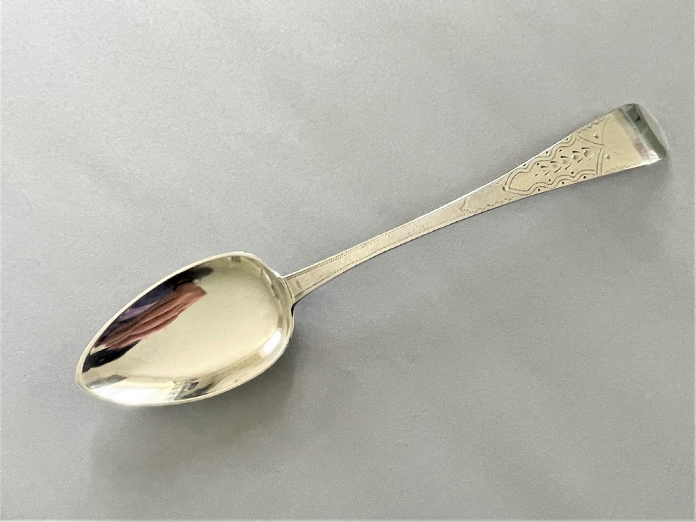 A rare Channel Islands silver table spoon