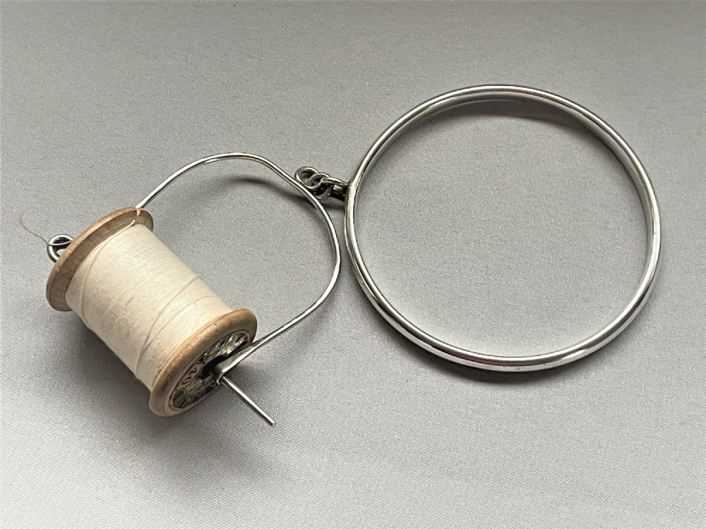 A Charming Chester Silver Cotton Holder By Charles Horner