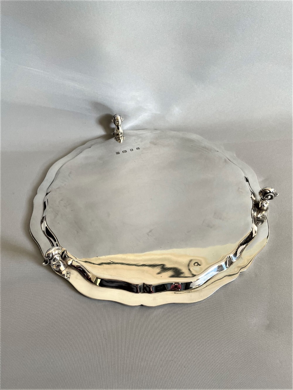 A Handsome & Good Quality Silver Drinks Salver View V