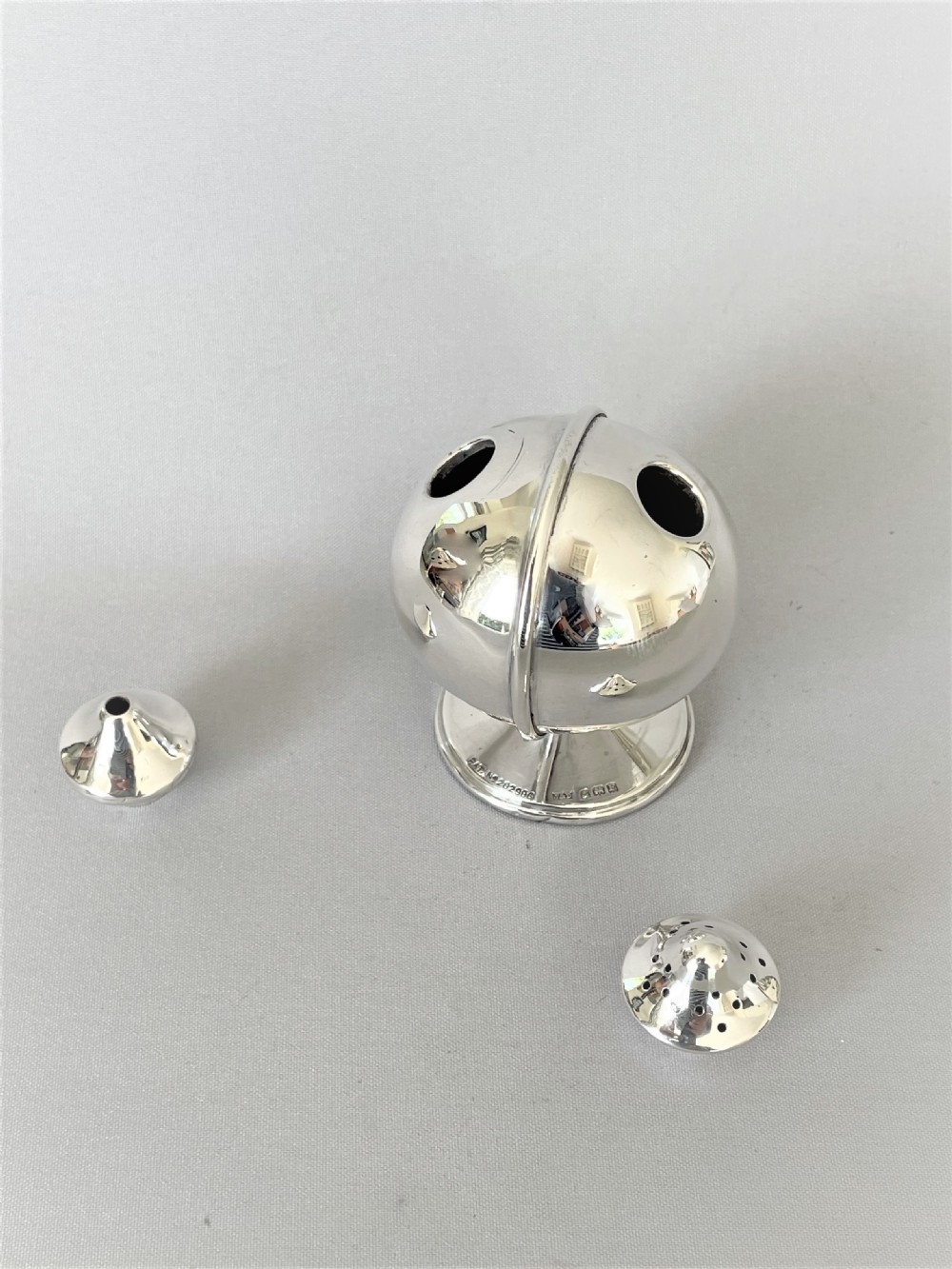 A charming novelty silver salt & pepper pot combo View IV