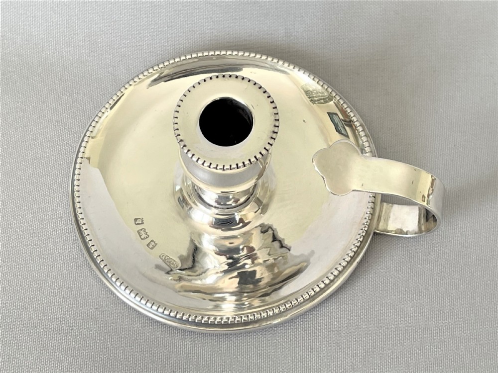 A charming Edwardian Arts & Crafts silver chamber stick View III