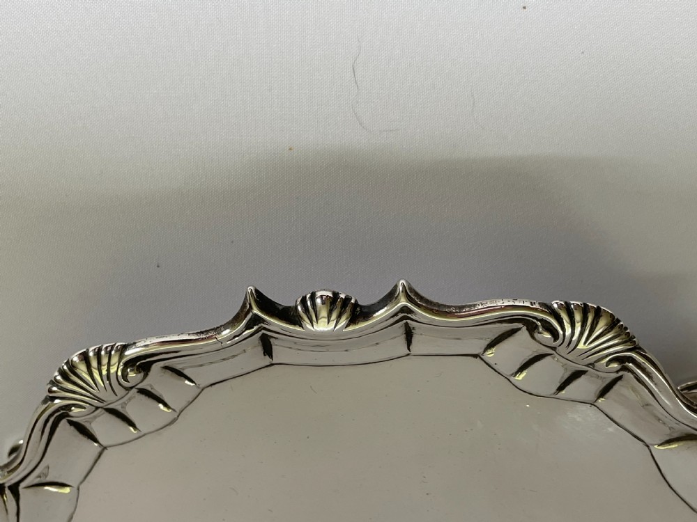 A superb early George II large silver card tray View IV