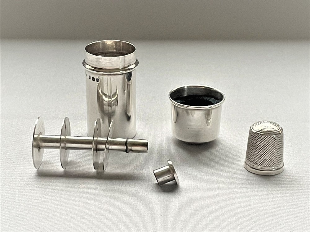 A superb George V silver sewing compendium