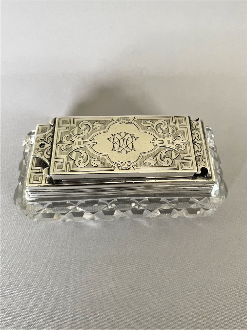 A rare mid Victorian silver mounted table vesta View II